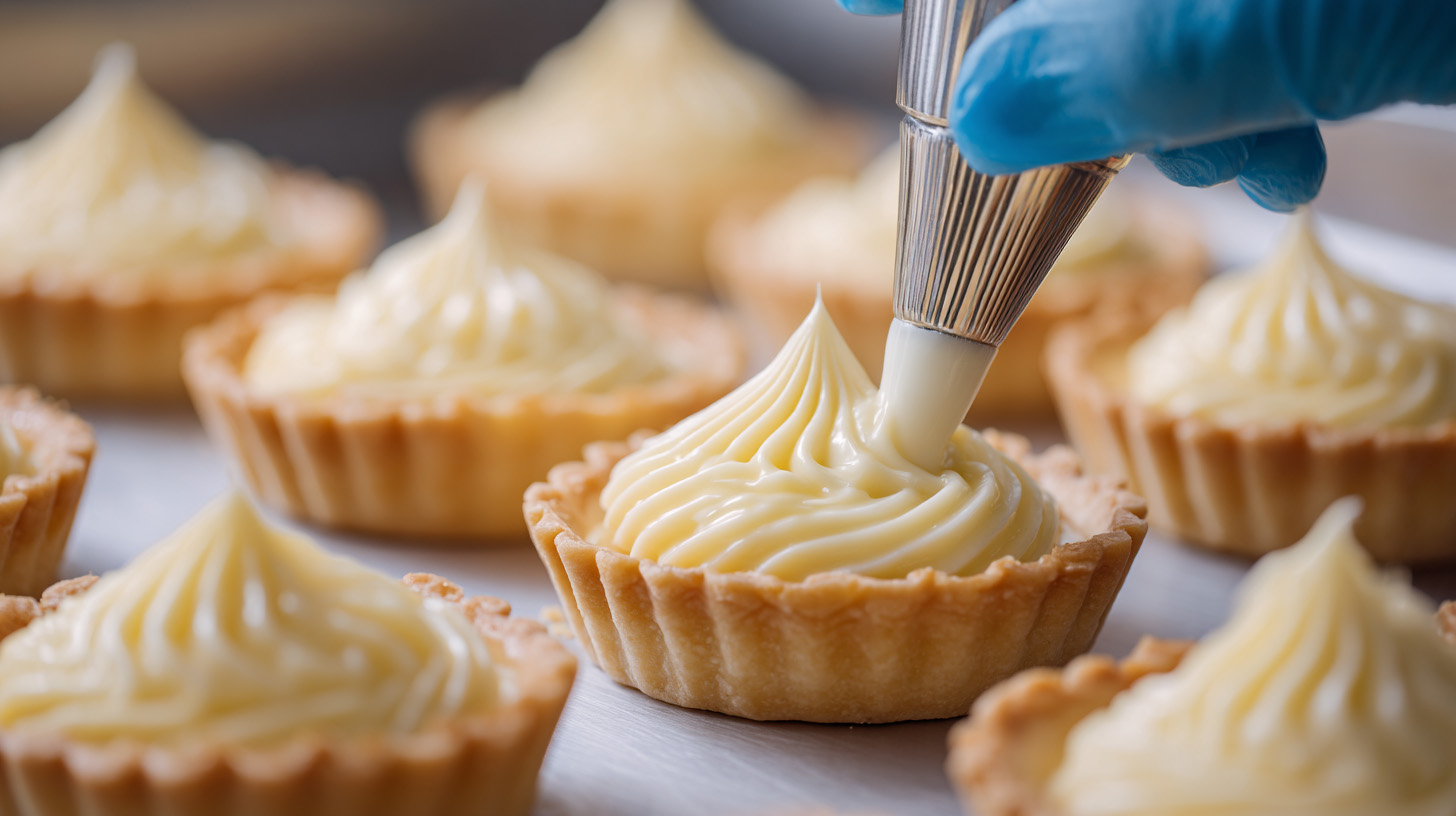 บีบไส้ชีสลงในทาร์ต