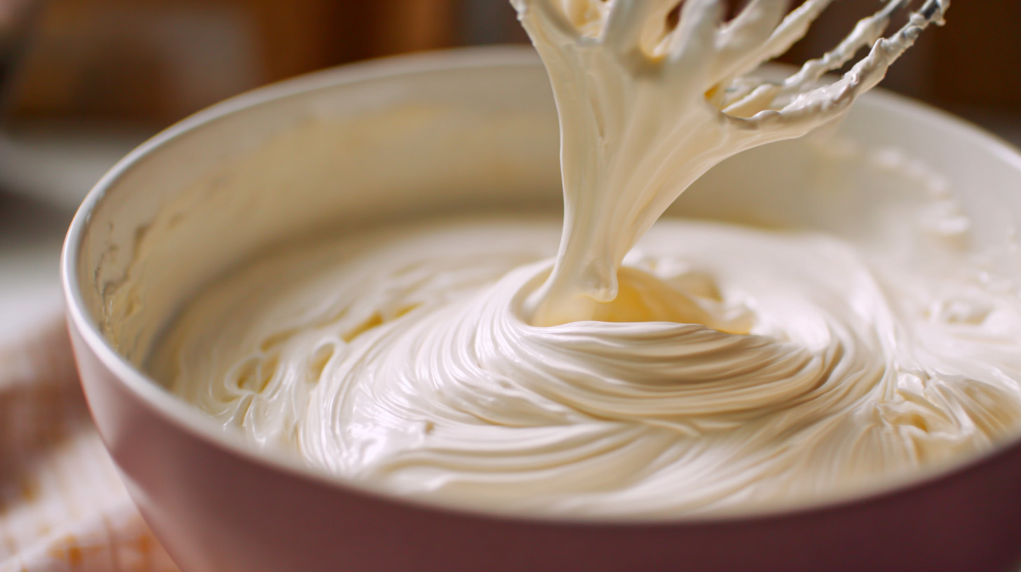 ครีมมาสคาโปนถูกตีจนเนียน